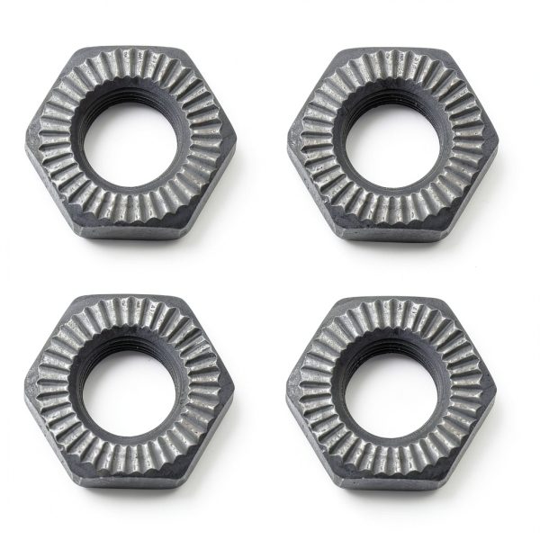 Yukata 4 Piece 3 8 Bicycle Axle Nuts Carbon Steel Black Hex Nut-0