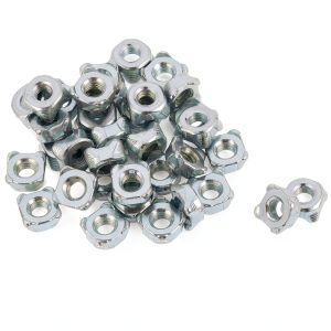 Weld Nuts M4 Square UNC Carbon Steel Machine Screw – 40pcs Silver-0